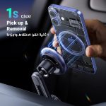 ⁦UGREEN Car Phone Holder Car Mount, [360° Rotation for Air Vent], One-hand Auto Lock, Metal Hook Grey Mobile Holder, Fit for iPhone 16/15/14/13, Samsung S25/24/23, 5.8-7.2" Smartphone Accessories⁩ - الصورة ⁦3⁩