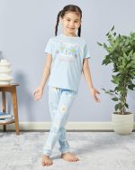 ⁦REDTAG Girls Cat Print Pyjama Set (2 Piece)⁩ - الصورة ⁦2⁩