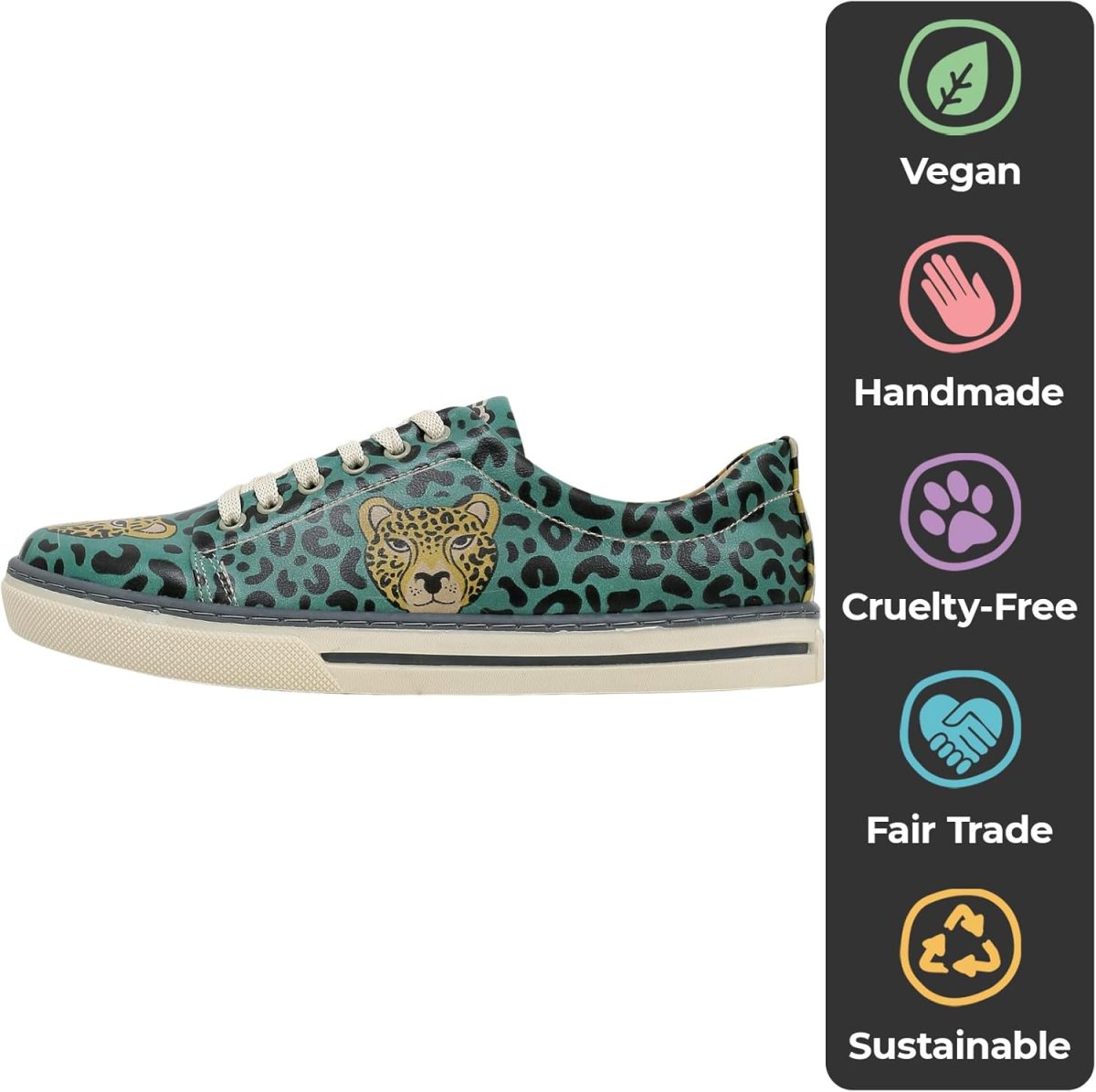 ⁦DOGO Vegan Leather Sneakers for Women - Handmade and Unique Fashion Sneakers for Women⁩ - الصورة ⁦3⁩