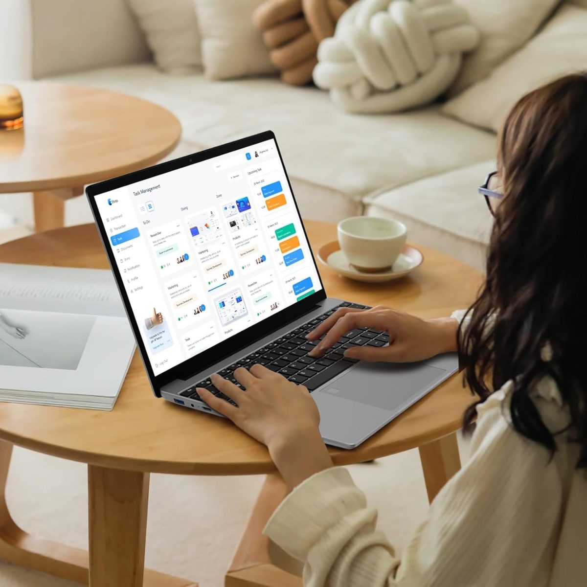 ⁦XISEZIUO 15.6" Business Laptop, 16GB RAM 512GB SSD, Processor N95 Quad-Core (Up to 3.4GHz), Backlit Keyboard, Fingerprint, WiFi 5, Windows 11 Laptop, 2-Year Warranty⁩ - الصورة ⁦3⁩