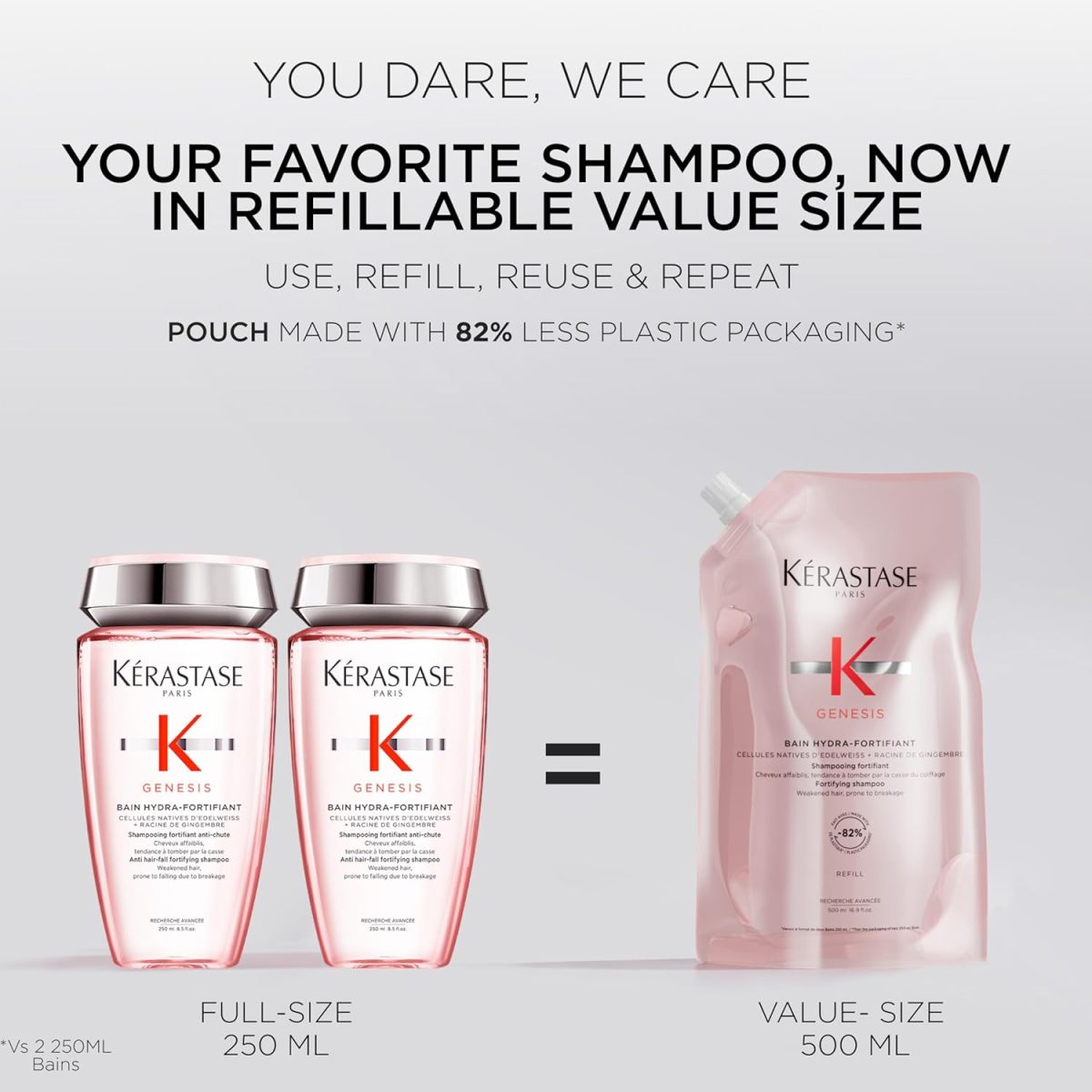 ⁦Kérastase Genesis Nourishing & Fortifying Shampoo Refill Pouch 500ml⁩ - الصورة ⁦2⁩