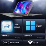 ⁦Machenike 17.3’’ Laptop, Intel Processor, 16GB DDR5 RAM, 1TB SSD, Backlit Keyboard, Large-Screen with 120Hz Refresh Rate, Perfect for Work, School, and Streaming, Windows 11 Home, Modern Grey⁩ - الصورة ⁦5⁩