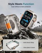 ⁦Metal Case for Apple Watch Series 10 46mm Men, AZONEE Shockproof Bumper Cover [Ultra Look Transformation] Stainless Steel Rugged Back Cover for iWatch Accessories⁩ - الصورة ⁦4⁩