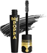 wet n wild Big Poppa Mascara- Volumizing, Lifting, Lengthening, Nourishing, Paraben Free, Cruelty-Free & Vegan - Blackest Black