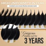 ⁦Russian Volume Lashes 0.03mm Thickness C Curl 8-15mm Mix Tray Faux Individual Eyelash Extension Soft Semi-Permanent Lashes Pure Korean(Professional Salon Use)⁩ - الصورة ⁦3⁩