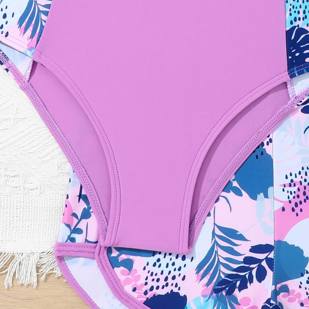 ⁦Xumplo Girls Swimming Costume Tween Girl One Piece Swimsuit with Shorts Young Girls Floral Swimwear Bathing Suit⁩ - الصورة ⁦6⁩
