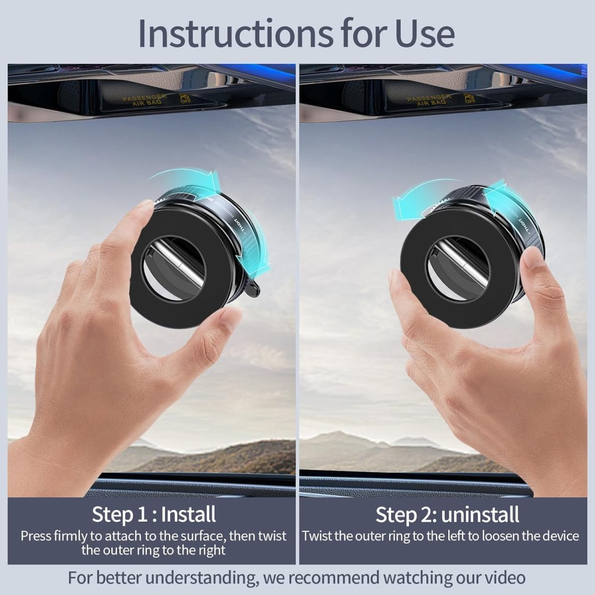 ⁦Magnetic Car Phone Holder for Dashboard – Universal 360° Rotation Mobile Phone Mount with Extra Strong Magnet – Hands-Free Secure Grip Stable and Compact Car Phone Stand Compatible with All Smartphone⁩ - الصورة ⁦8⁩