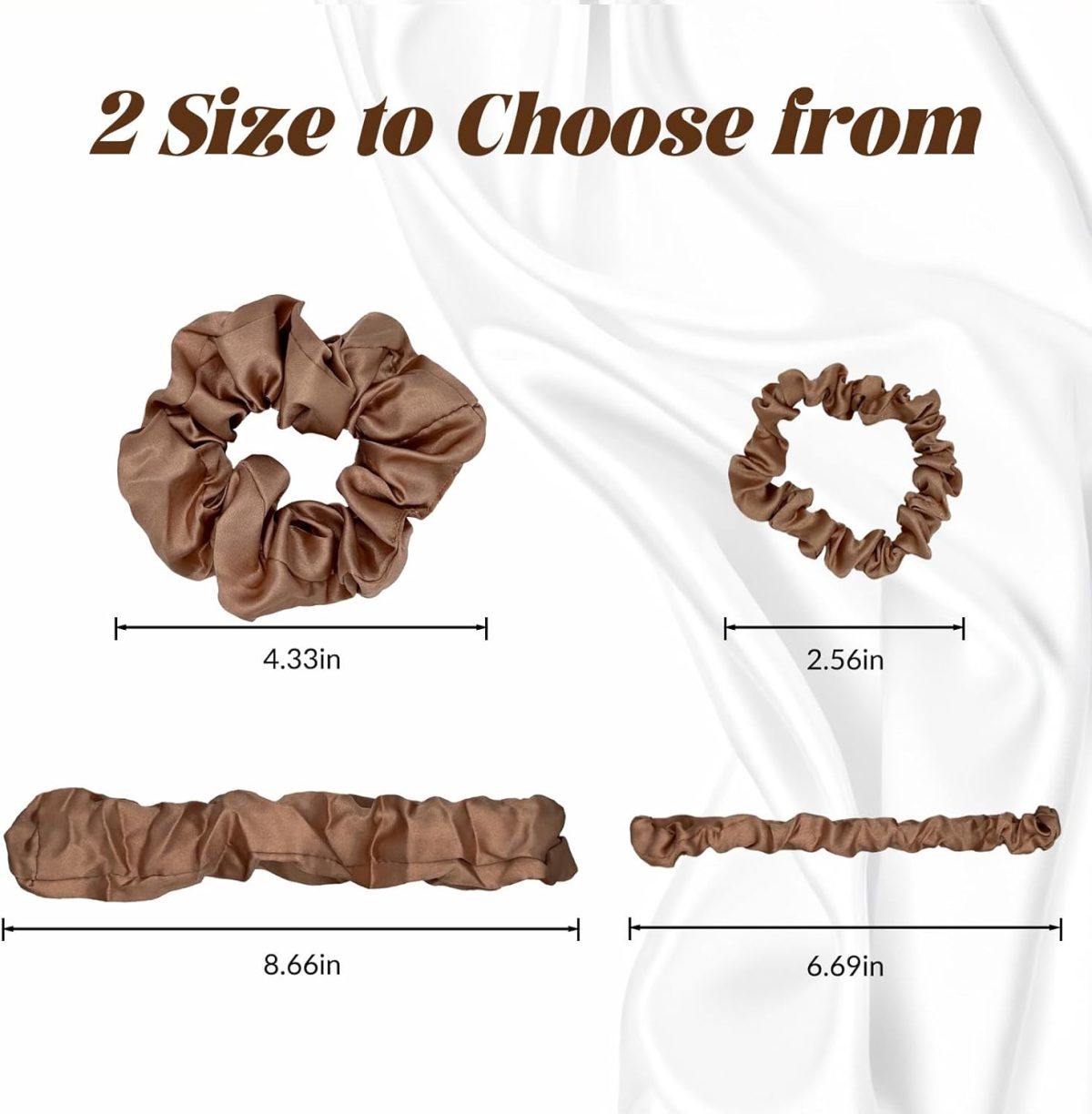 ⁦Mocamoro 6 Pcs Satin Hair Scrunchies for Women for Girls - Scrunchy Ponytail Holder Softer Than Silk Scrunchies for Hair (Multi-colored)⁩ - الصورة ⁦2⁩