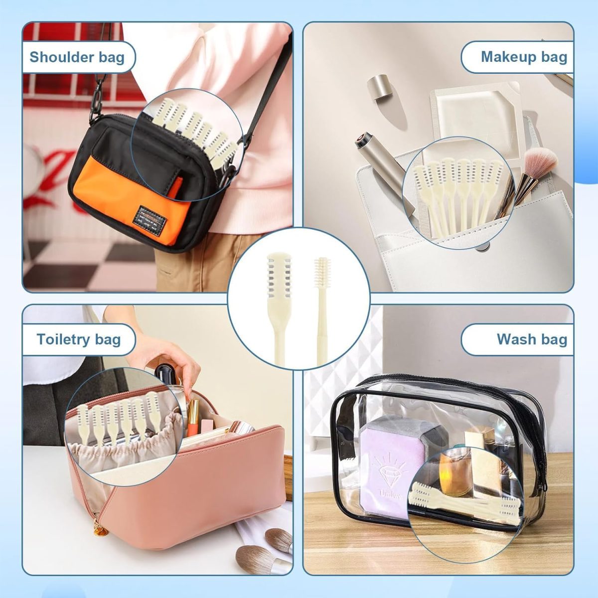 ⁦ALMEKAQUZ 6Pcs 2-in-1 Nasal Hair Cutter, Upgrade Double Sided Nose Hair Knife, 360° Nostril Hair Remover Tool, Nose Hair Trimmer, Nasal Hair Cutter for Men Women, with Soft Cleaning Brush (Cream)⁩ - الصورة ⁦6⁩