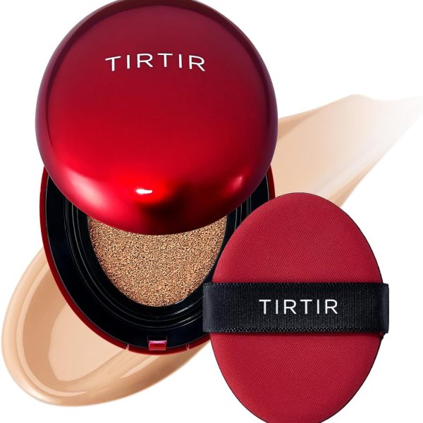 TIRTIR Mask Fit Red Cushion Foundation | Japan's No.1 Choice for Glass skin, Long-Lasting, Lightweight, Buildable Coverage, Semi-Matte (25N Mocha, 0.63 Fl Oz (Pack of 1))
