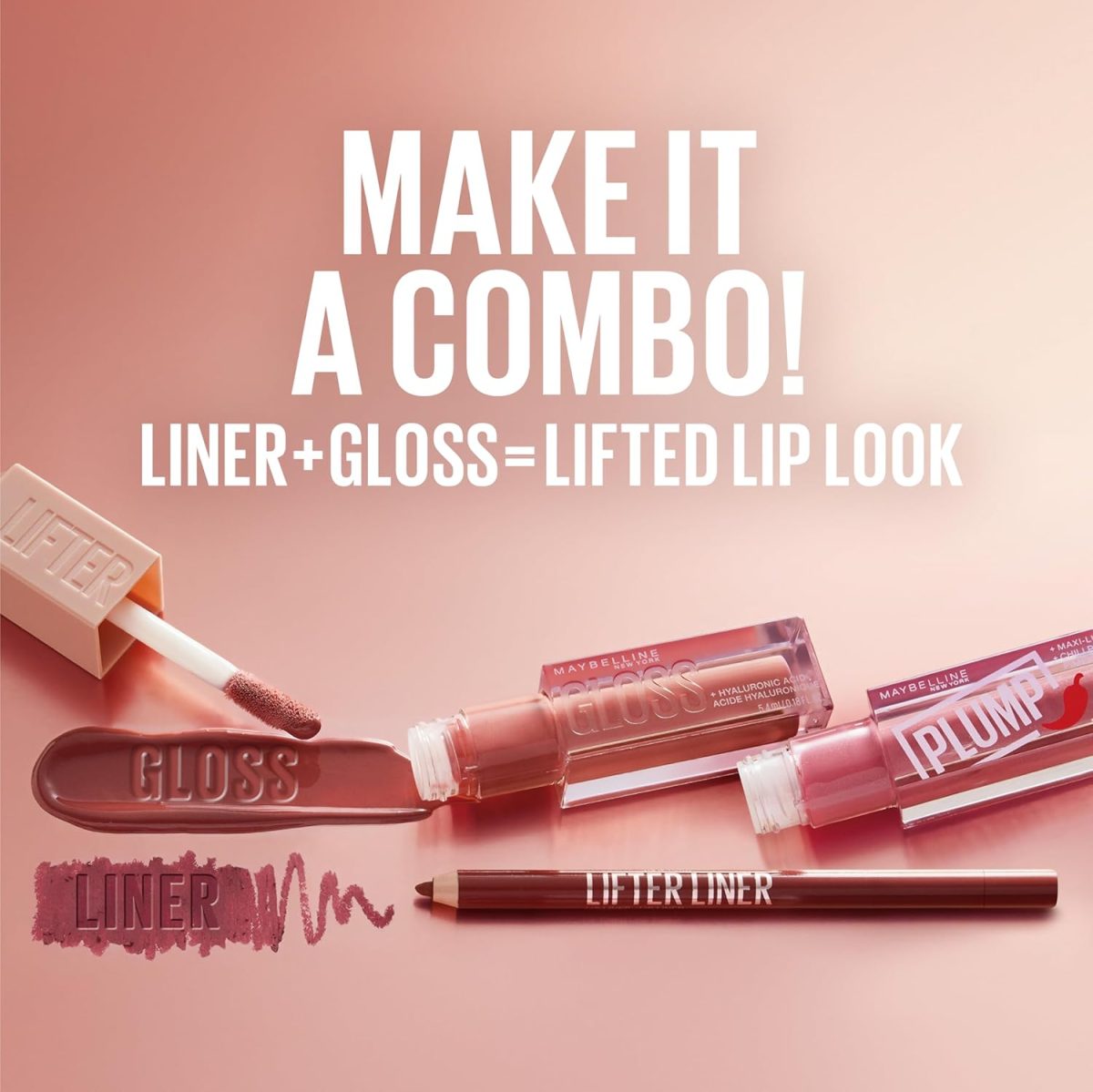 ⁦Maybelline New York Lifter Gloss Hydrating Lip Gloss with Hyaluronic Acid, Gummy Bear, Sheer Light Pink, 1 Count⁩ - الصورة ⁦6⁩