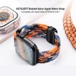 ⁦KEYSJEFF Compatible with Apple Watch Strap 45mm 44mm 42mm 41mm 40mm, Braided Nylon Sport Band Adjustable Elastics Magnetic Buckle Straps for Iwatch Series 9/8/7/6/SE/5/4⁩ - الصورة ⁦2⁩