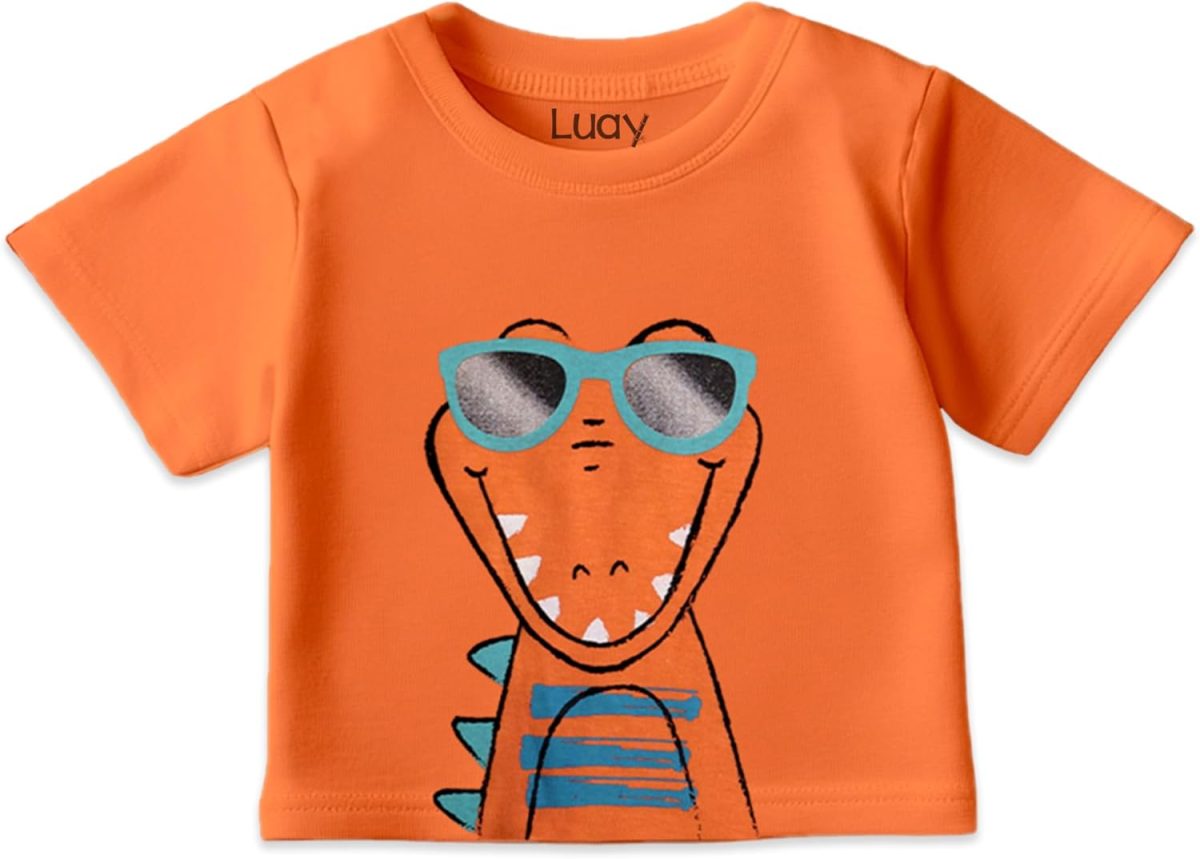 ⁦LUAY 100% Organic Cotton T-Shirts for Boys & Girls Festive Short Sleeve Styles in Vibrant Colors and Patterns for Kids and Toddlers_Regular Fit⁩ - الصورة ⁦3⁩
