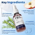 ⁦FEGPLUS Rosemary Beard & Hair Serum (50ml), Rosemary Extract Serum Hair Spray, Minoxidil 5% Solution for Hair and Beard⁩ - الصورة ⁦5⁩