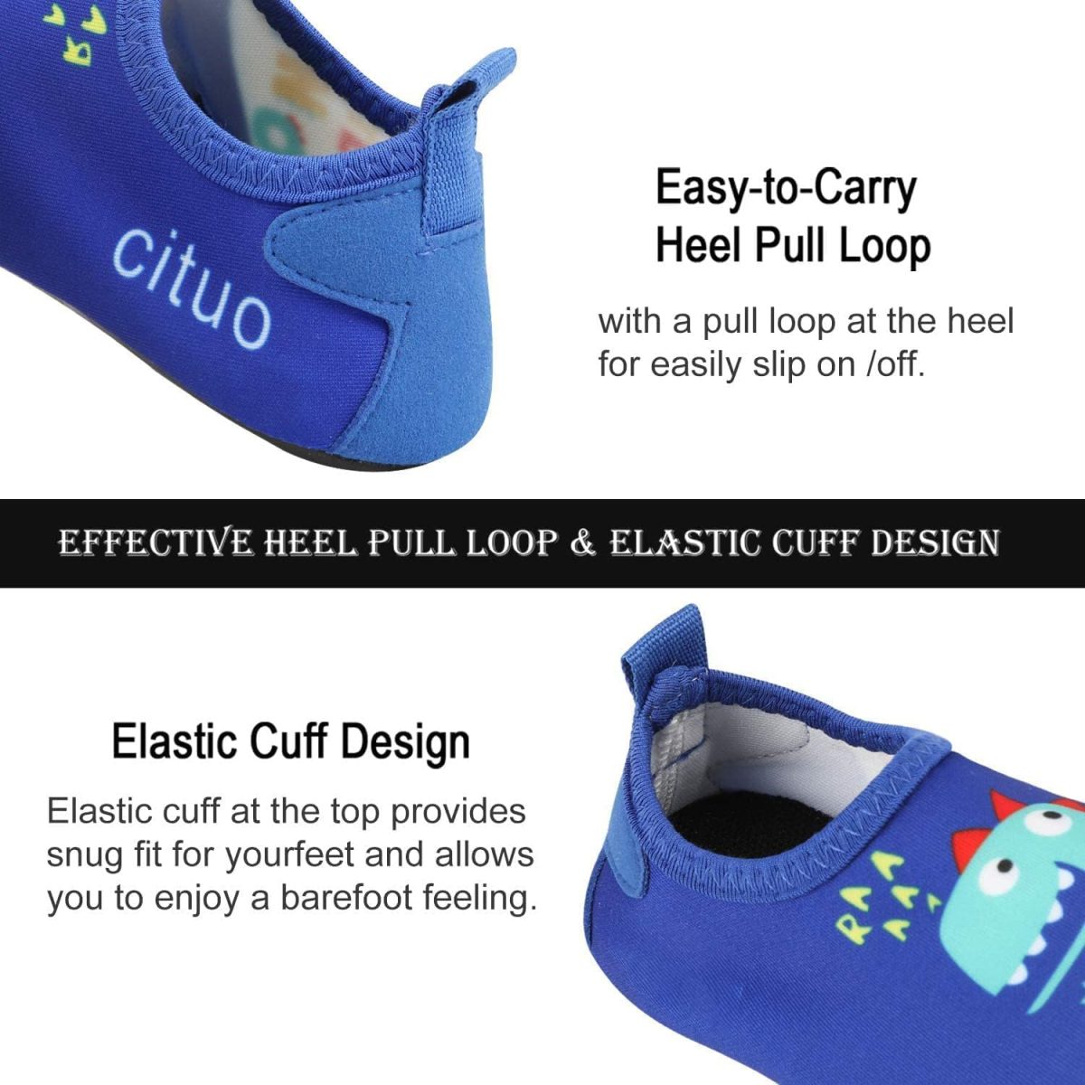 ⁦HI-FINE Water Shoes for Boys and Girls,Quick-Dry Barefoot Socks Snorkeling Shoes Water Socks for Outdoor Beach Swim Surf Walking Yoga⁩ - الصورة ⁦4⁩