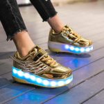 ⁦Nsasy Kids Roller Shoes Boy Girl Sneakers with Wheels Become Sport Sneaker with Led for Christmas Birthday Children Show Gift⁩ - الصورة ⁦7⁩