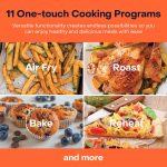 ⁦Nutricook Air Fryer 3 Vision with Clear Window and Internal Light by Caliber Brands, 5.7L, Air Fry, Roast, Bake, Dehydrate & Reheat, 6 Presets, AF357V, Black, 1700 Watts, 2 Year Warranty⁩ - الصورة ⁦3⁩