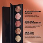 ⁦Khazna Highlighter Powder Palette, Makeup Palette Facial Bronzers Illuminator Palette Highlighter Baked Waterproof Long Lasting Brilliant Lighten Skin Color (5 Color, 1 Count (Pack of 1))⁩ - الصورة ⁦5⁩
