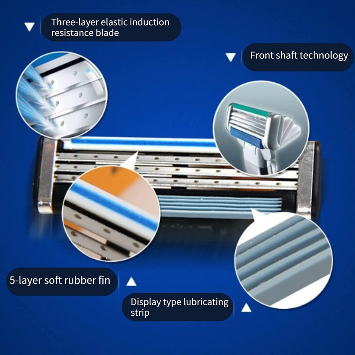 ⁦Bukela Razor Blades for Men, Mens Blade Refills, Manual Men's Refills Razors Precision Cut Blades, Professional with Dual Lubrication, Designed An Extra Close Shave, 8Pcs⁩ - الصورة ⁦2⁩
