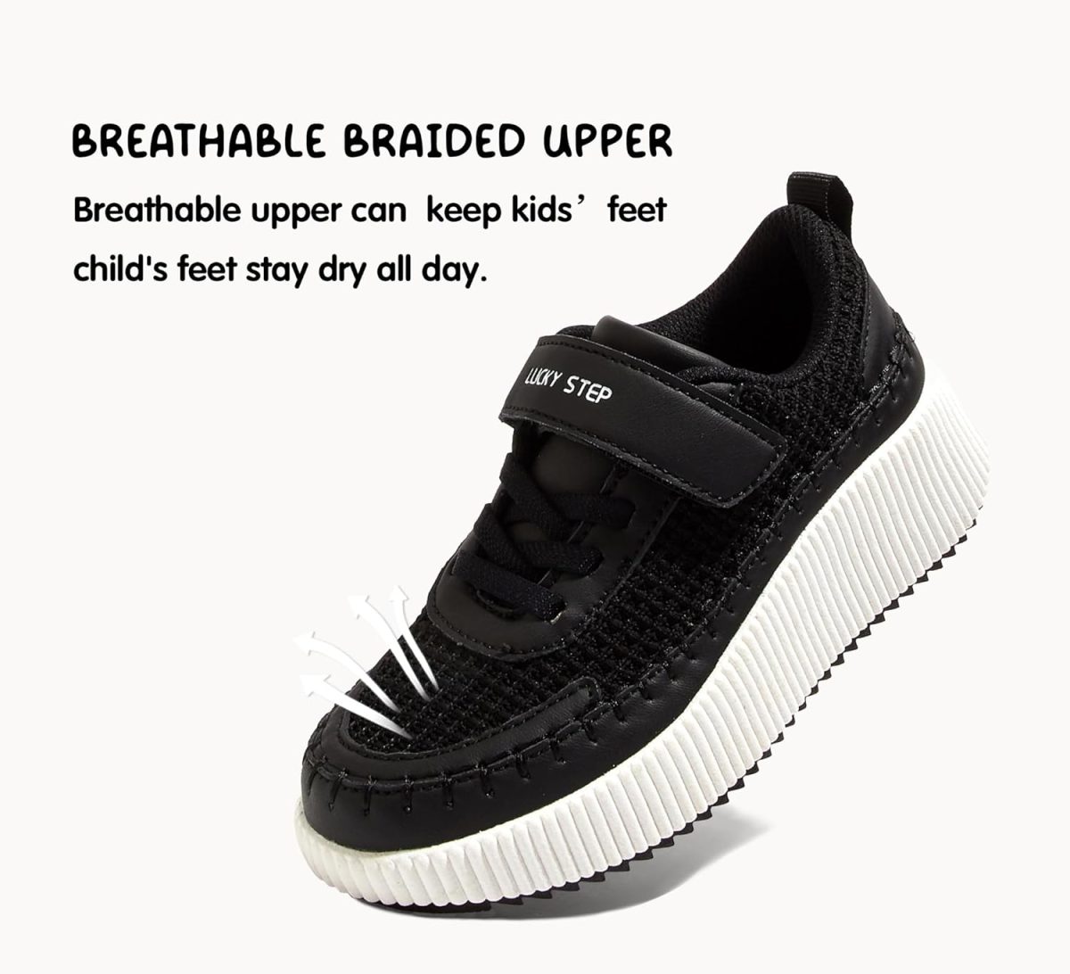 ⁦LUCKY STEP Kid's Glitter Running Sneaker Sparkly Braided Shiny Bling Princess Shoes School Athletic Walking Shoes for Children/Boys/Girls⁩ - الصورة ⁦2⁩