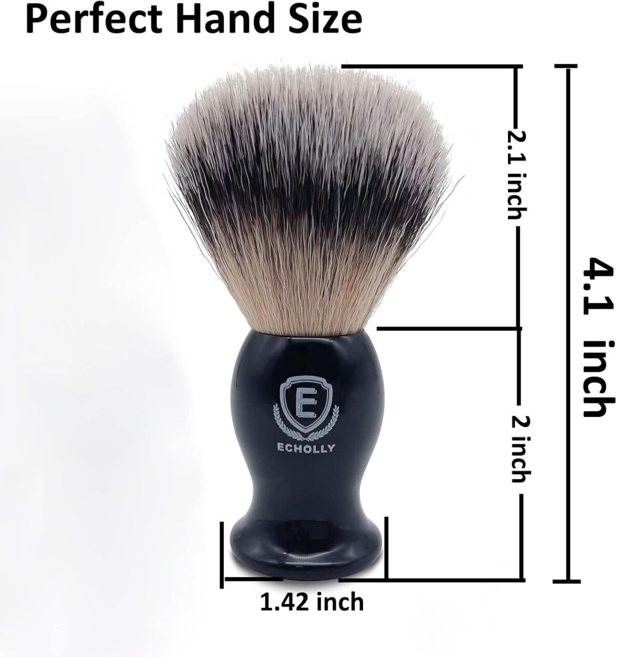 ⁦Echolly Luxury Shave Brush for Home or Travel - High end Synthetic Hair Shaving Brush -Fine Acrylic Handle,Engineered for the Best Shave of Your Life for Safety Razor, Best Present for Men⁩ - الصورة ⁦3⁩