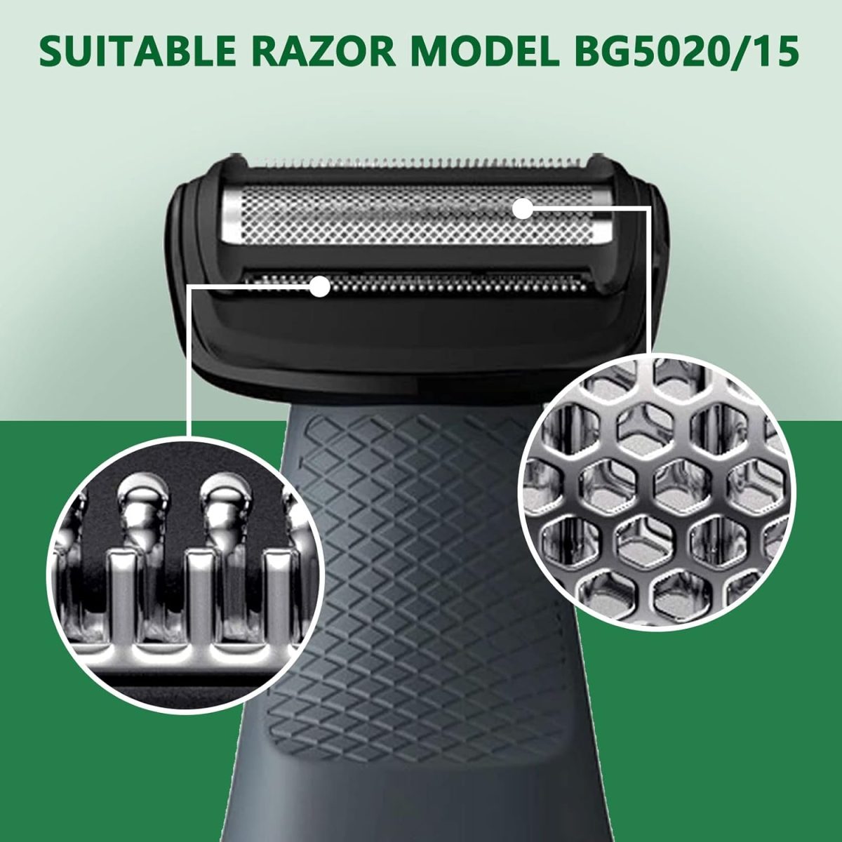 ⁦MULTIM for Philips Bodygroom Replacement Head, Bodygroove Shaver Head Compatible with Philips TT2000/43, New Razor Foil Blades Perfect Replacement for Originals⁩ - الصورة ⁦2⁩