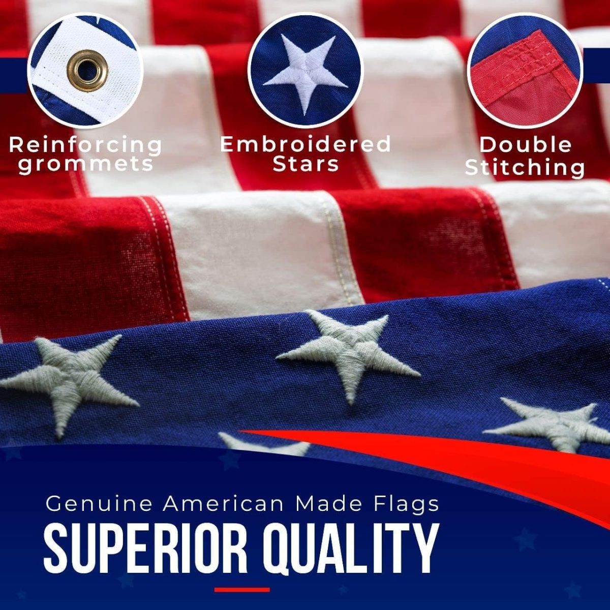 ⁦Rushmore Rose USA American Flag 3x5 - Made in Premium US Flag. Embroidered Stars and Stripes - American Flags Made in America⁩ - الصورة ⁦3⁩
