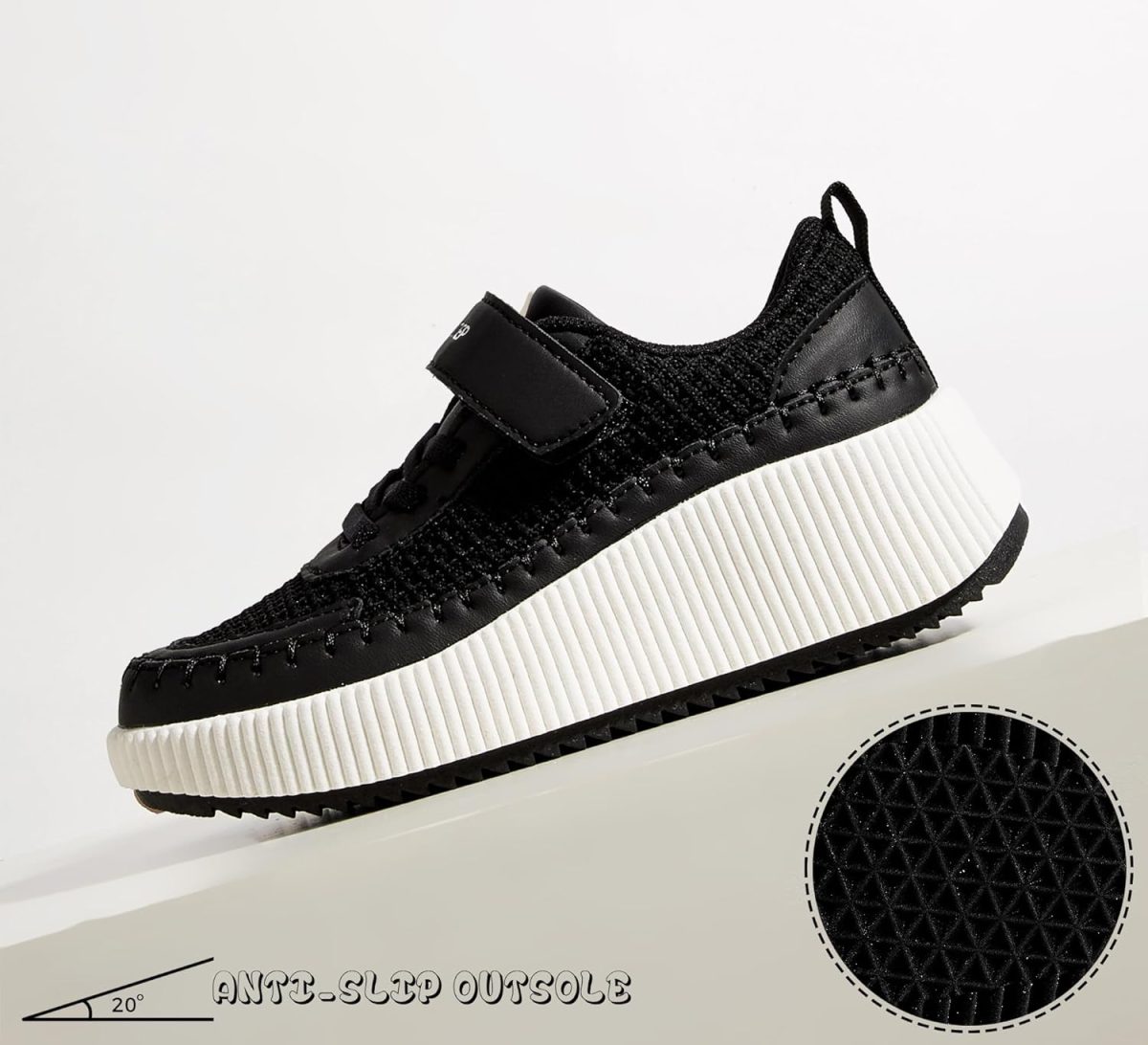 ⁦LUCKY STEP Kid's Glitter Running Sneaker Sparkly Braided Shiny Bling Princess Shoes School Athletic Walking Shoes for Children/Boys/Girls⁩ - الصورة ⁦4⁩