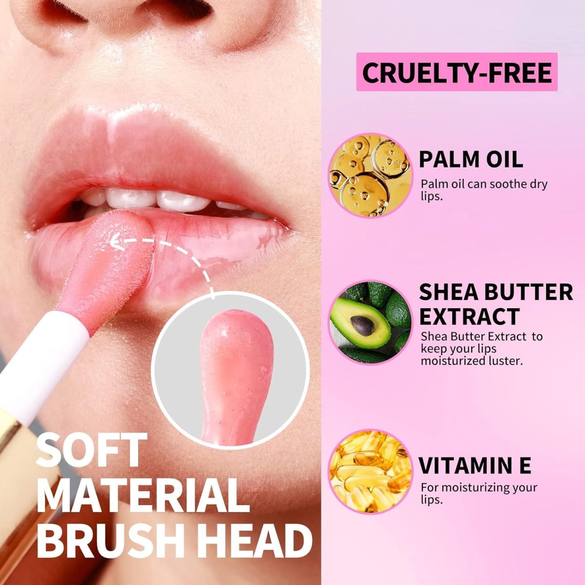 ⁦KASTWAVE Hydrating Vegan Tinted Lip Oil for Nourishing and Repairing Dry Lips in Sheer Pink⁩ - الصورة ⁦2⁩