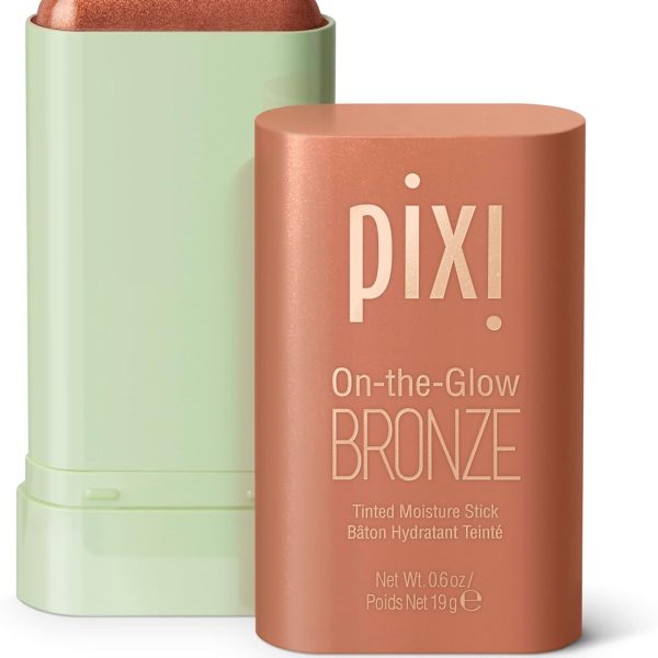 Pixi On-The-Glow Bronze - Richglow, Hydrating Tinted Moisture Bronzer Stick With Ginseng, Aloe Vera & Fruit Extracts, For Cheeks & Lips, 19G 0.6Oz, Paraben-Free