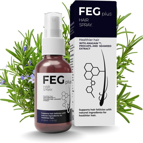 FEGPLUS Rosemary Beard & Hair Serum (50ml), Rosemary Extract Serum Hair Spray, Minoxidil 5% Solution for Hair and Beard