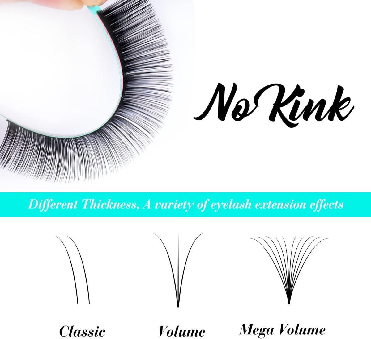 ⁦Eyelash Extensions 0.05 C CC D DD J B L Curl 8-14mm Lash Extensions Supplies Individual Lashes Premium Silk Volume & Classic Lash Soft Matte Dark Professional Eyelashes Extension (0.05-CC-8-14 Mixed)⁩ - الصورة ⁦3⁩
