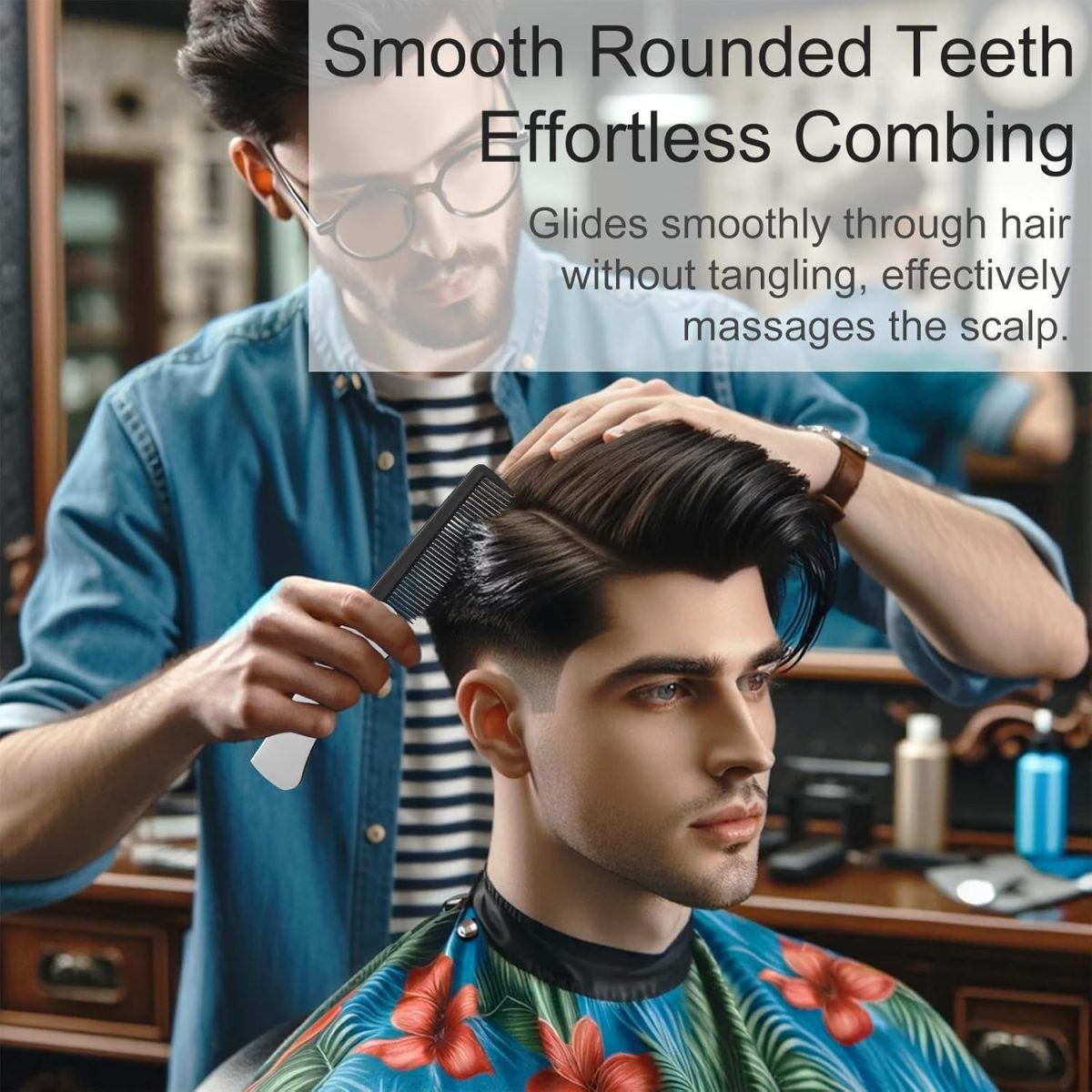 ⁦Stainless Steel Folding Comb, Pocket Comb For Men, Bread Mustache Comb, Hair And Beard Comb With Cover For Men, Ideal For Grooming, Detangling, And Styling (3 Pcs)⁩ - الصورة ⁦2⁩