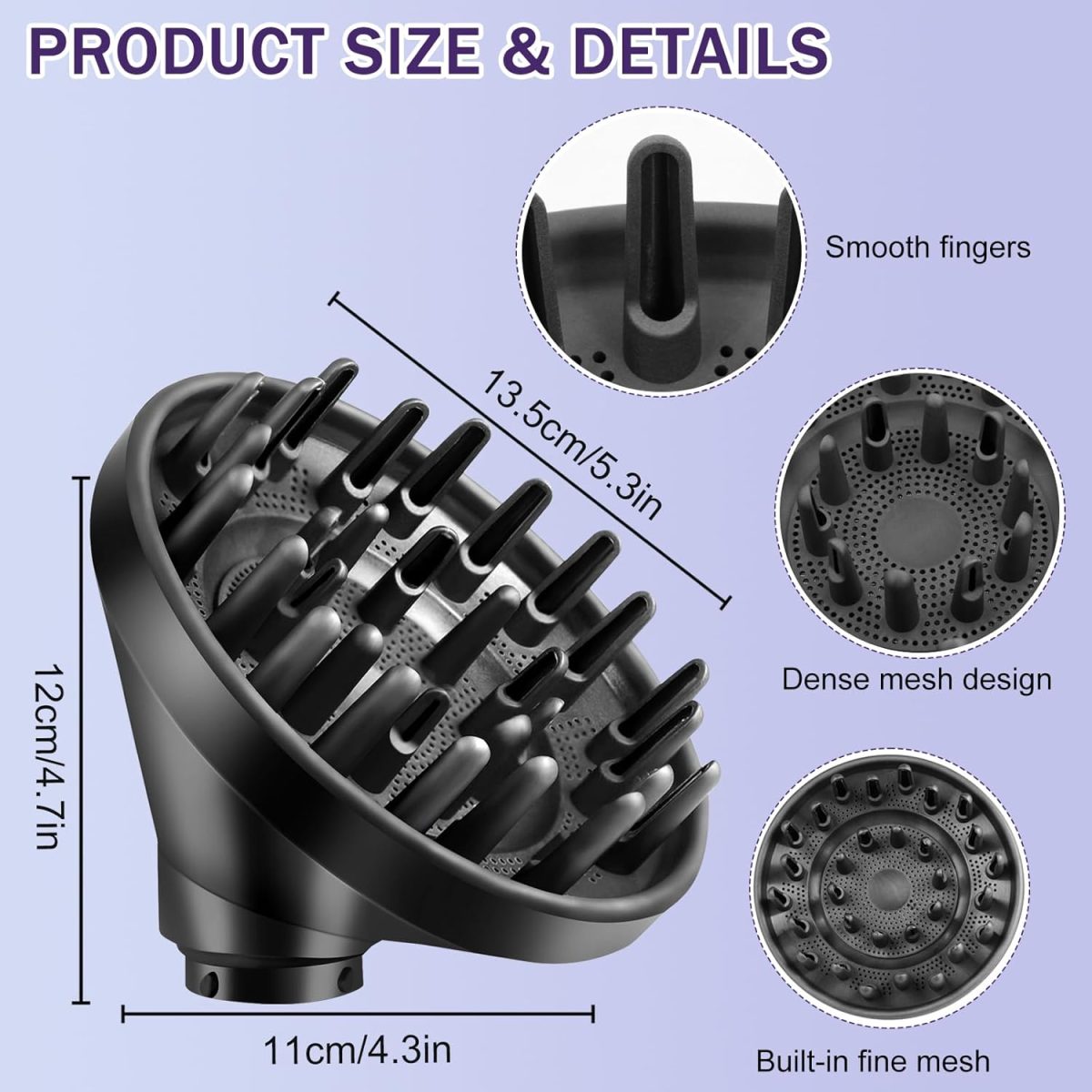 ⁦MengTiger Upgraded Diffuser Nozzle for Dyson Curling Iron Converting for Dyson Airwrap Styler To Hair Dryer Diffuser Nozzle Attachment⁩ - الصورة ⁦6⁩