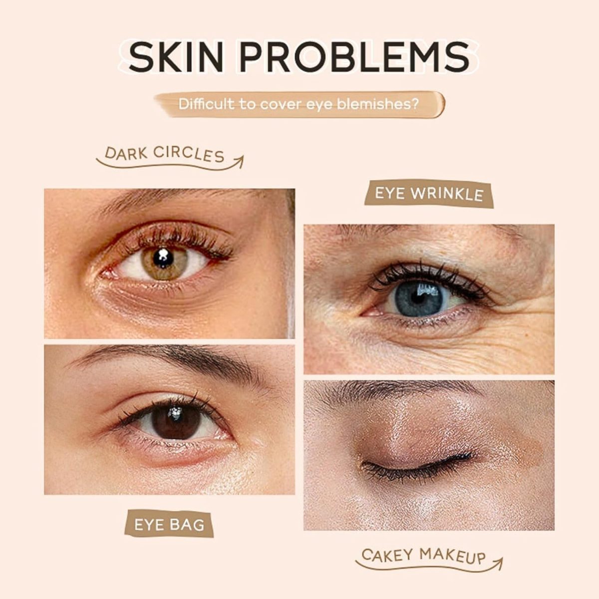 ⁦Full Coverage Eye Concealer for Dark Circles | Hydrating & Creamy Makeup Concealer Stick | Blemish & Spot Corrector for Under Eye, Face, and Fine Lines | Waterproof & Long-Lasting Formula (Ivory)⁩ - الصورة ⁦5⁩
