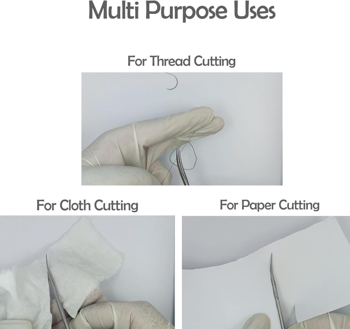 ⁦MJW Iris Scissors Fine Point 11cm 4.5" Jaw Paper Scissors Office Bandage Sharp Scissors Curved/Straight Two Shapes Available (Curved)⁩ - الصورة ⁦7⁩