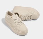 ⁦LUCKY STEP Women's Platform Fashion Sneakers Faux Leather Classic Tennis Shoes Low Top Casual Walking Shoes⁩ - الصورة ⁦6⁩
