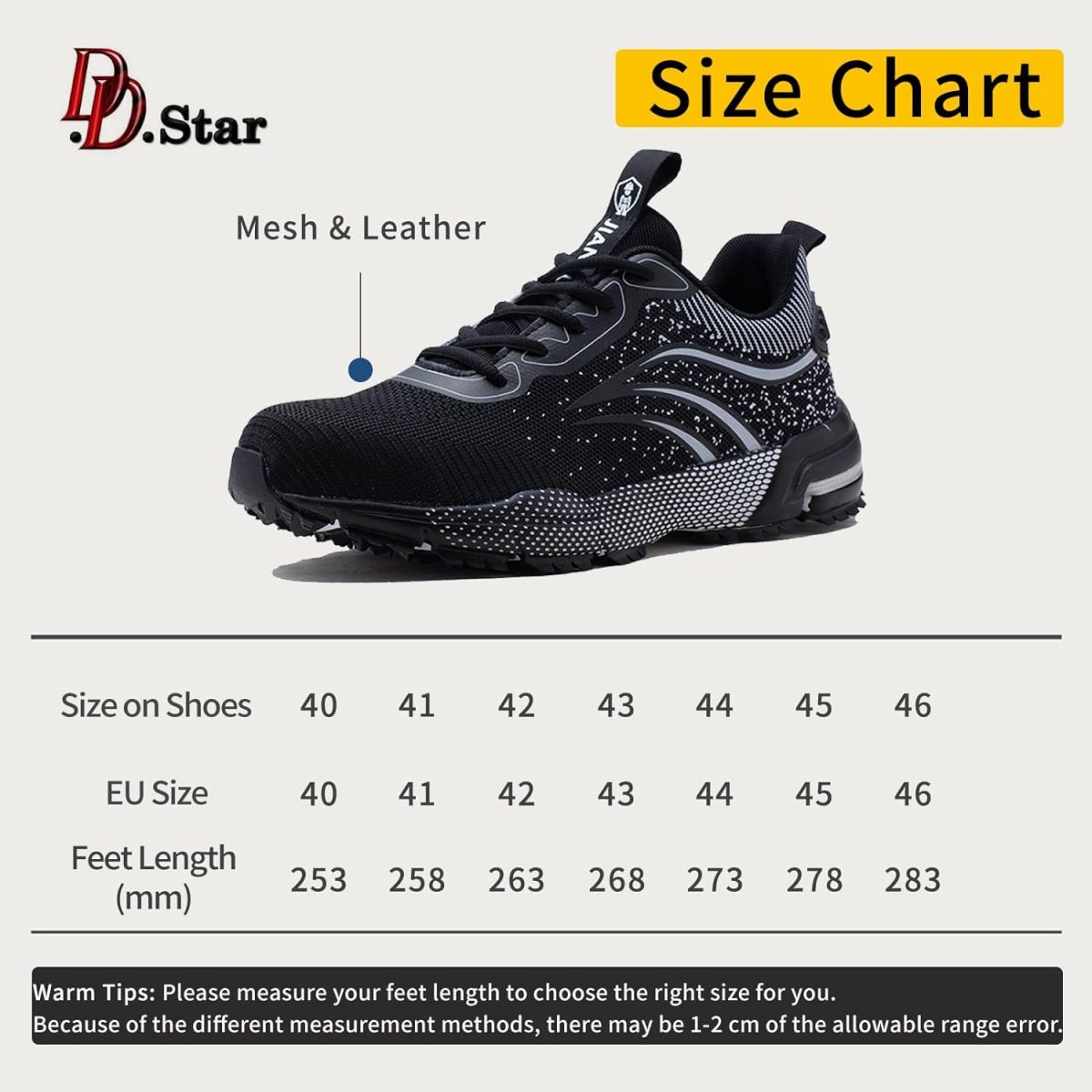 ⁦Steel Toe Safety for Men Lightweight Work Sneaker Comfortable Puncture Proof And Fashion For Work.⁩ - الصورة ⁦2⁩