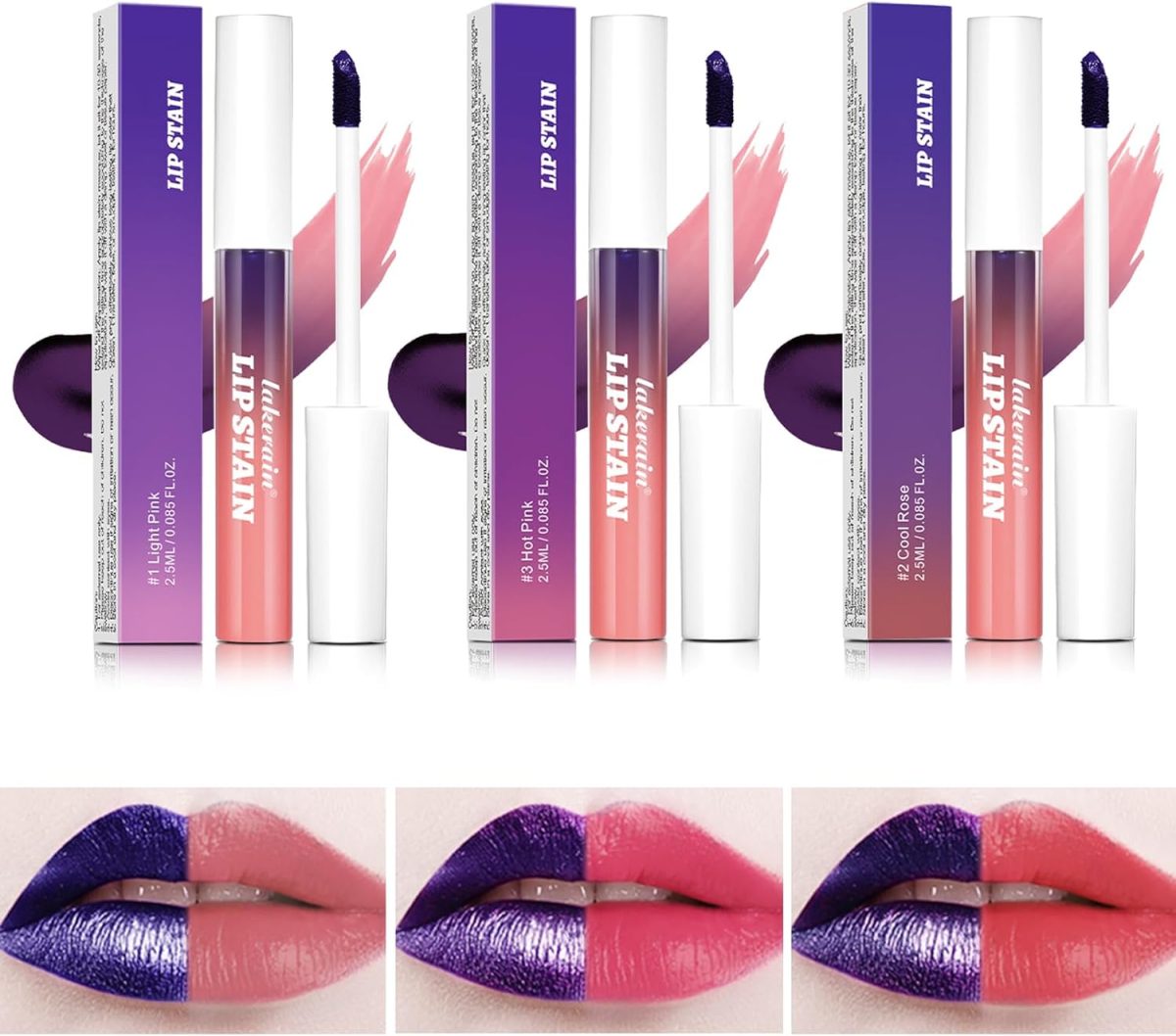 Lip Stain Peel Off, 3 Colors Lip Tint Peel Off, Matte Peel Off Lip Stain, Non-Stick Cup Tattoo Color Lip Gloss Set, Waterproof Long Lasting Lip Makeup for Women Girls
