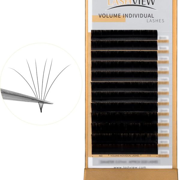 Russian Volume Lashes 0.03mm Thickness C Curl 8-15mm Mix Tray Faux Individual Eyelash Extension Soft Semi-Permanent Lashes Pure Korean(Professional Salon Use)