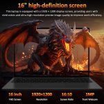 ⁦Auusda 16" FHD Laptop, AMD Ryzen 3 3250U (2/4, 3.5GHz), 16GB RAM, 512GB SSD, Pro Edition OS, Thin & Portable Design⁩ - الصورة ⁦4⁩