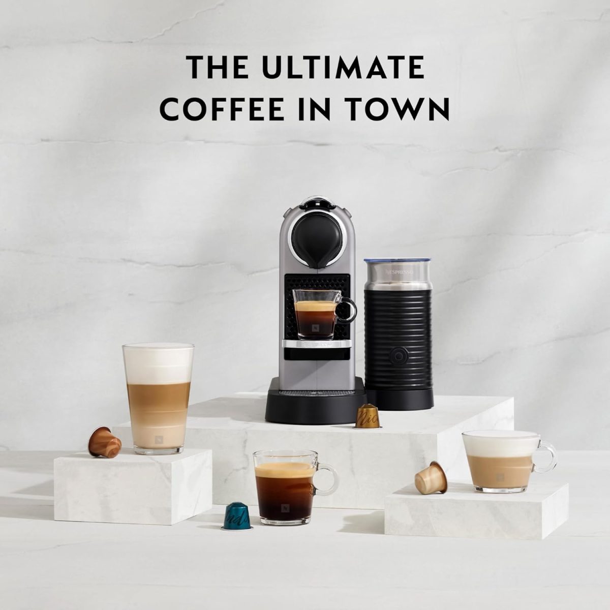 ⁦Nespresso Citiz & Milk C123 Espresso Capsule Coffee Machine, 1 L, 19 Bar Pressure, Silver⁩ - الصورة ⁦11⁩