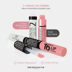 ⁦Dermacol Dc 16-Hour Long-Lasting Liquid Lipstick | Lip Plumper Balm & Colour Gloss | Beauty Cosmetics With Matte And Glitter Finish | Two-Phase Set | Non-Drying Formula | No.1 Nude Pink, 7.1 Ml⁩ - الصورة ⁦3⁩