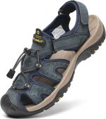 FLARUT Men's Sport Sandals Outdoor Hiking Sandals Closed Toe Athletic Lightweight Trail Walking Casual Sandals Water Shoes