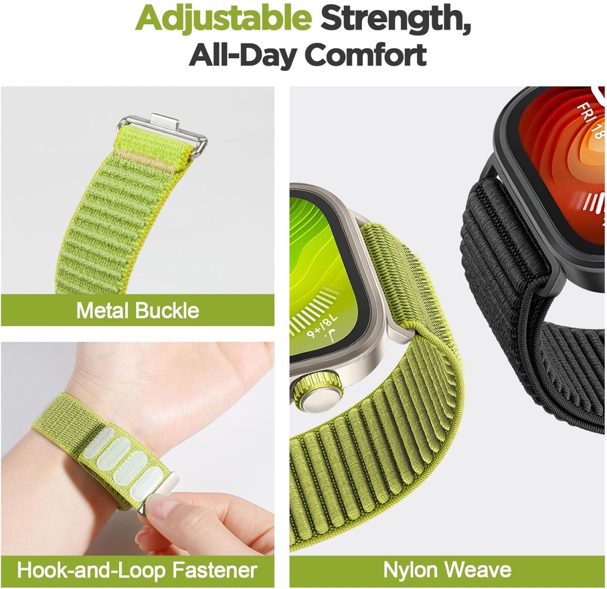 ⁦KEYSJEFF Nylon Strap Compatible with Huawei Watch Fit 4 Pro Strap, No Gap Breathable Sports Wristband Replacement Strap Compatible with Huawei Watch Fit 3/4/4 Pro 2025⁩ - الصورة ⁦3⁩