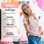 ⁦Rose Gold Birthday Crown and Sash Set for Women - Tiara, Headband, Princess Rhinestone Crown, Party Girl Sweet Hair Accessories - Happy Birthday Gift⁩ - الصورة ⁦5⁩