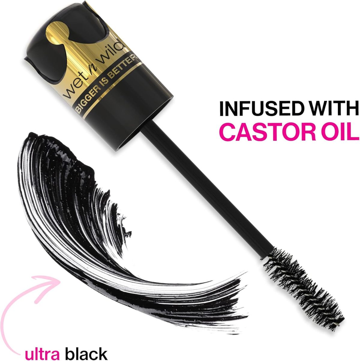 ⁦wet n wild Big Poppa Mascara- Volumizing, Lifting, Lengthening, Nourishing, Paraben Free, Cruelty-Free & Vegan - Blackest Black⁩ - الصورة ⁦6⁩