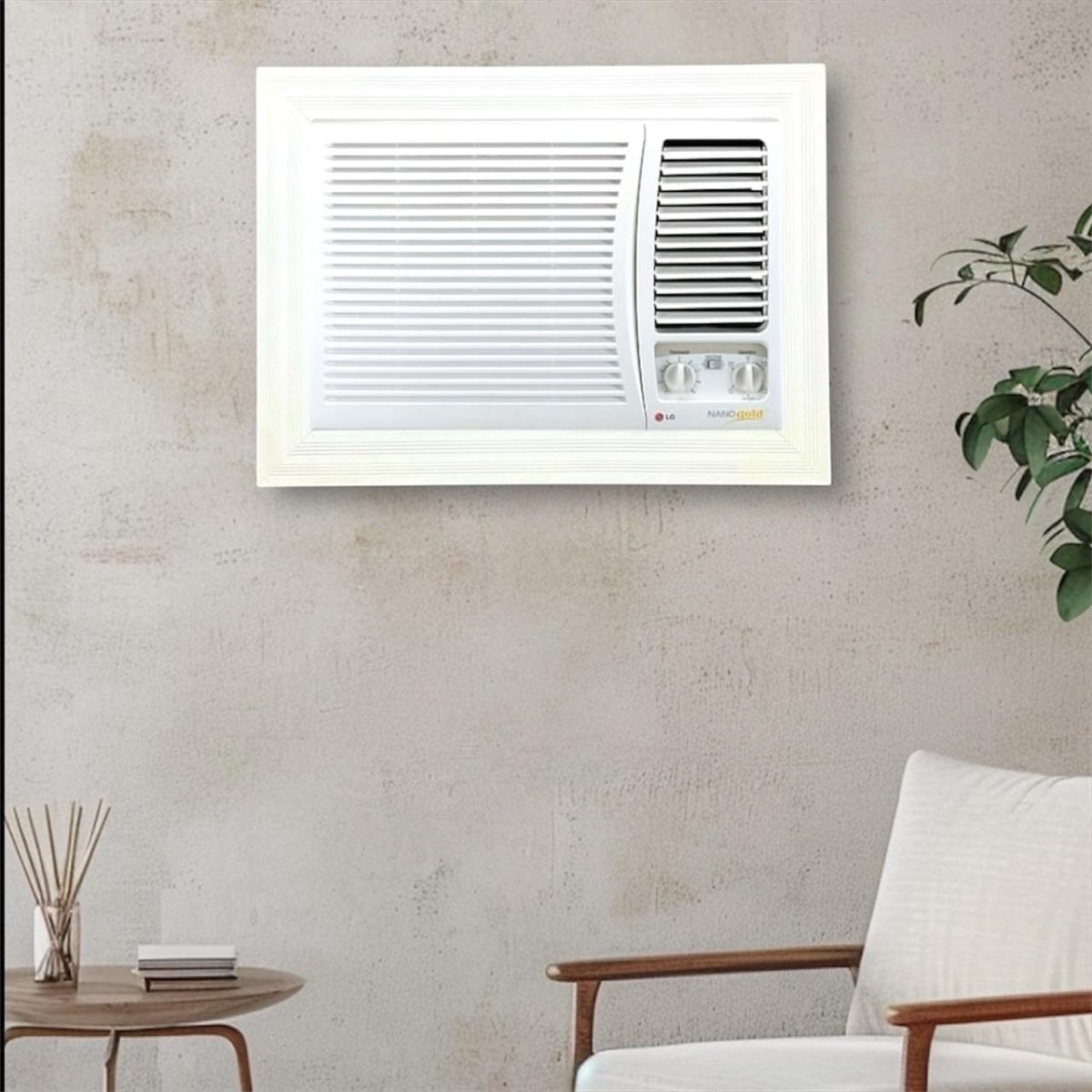 Generic Window Air Conditioner Frame Wooden Decor Elegant Matte White Easy to Clean and Install (Living Room, Bedroom, Home Office)