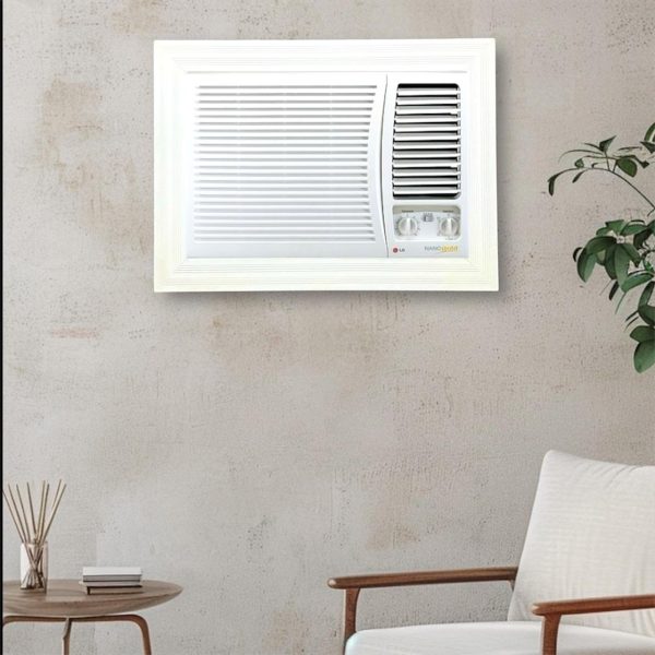 Generic Window Air Conditioner Frame Wooden Decor Elegant Matte White Easy to Clean and Install (Living Room, Bedroom, Home Office)