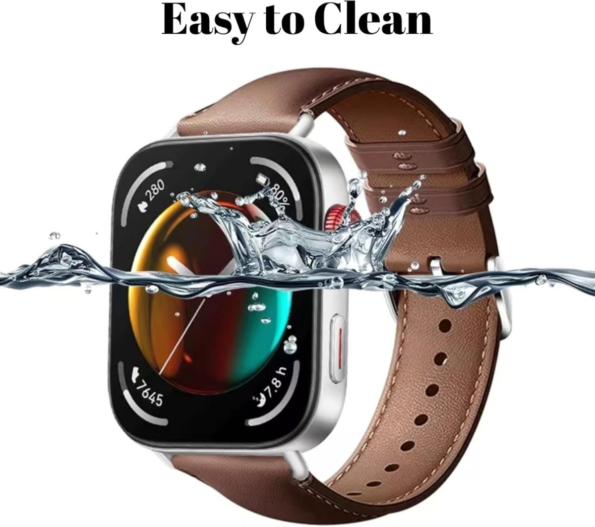 ⁦NESLIN Leather Band Compatible with Huawei Watch Fit 4/4 Pro 2025/Fit 3 Band Replacement Straps, Premium Leather Classic Style Replacement Strap Wristband for Women Men⁩ - الصورة ⁦5⁩
